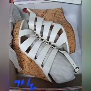 Elegant White Wedge Sandals